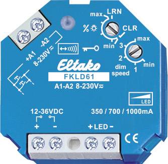 FKLD61 Eltako Funk Dimmaktor 1-Kanal Unterputz Schaltleistung (max.) 30 W Reichweite max. (im Freifeld) 30 m