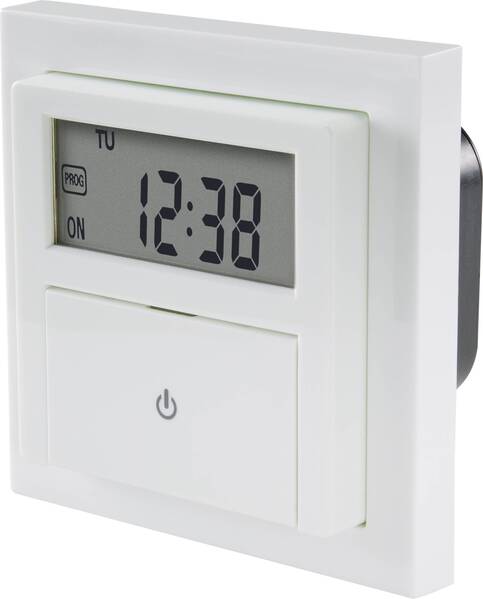 Sygonix SY-4504968 Unterputz-Timer digital Wochenprogramm 1800 W Countdown-Funktion, inkl. Aufputzrahmen, START/STOPP