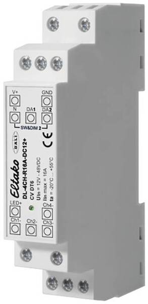 DL-4CH-R16A-DC12+ Eltako LED-Dimmer 4-Kanal Hutschiene, Hutschiene