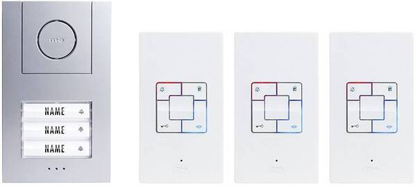 m-e modern-electronics Vistus AD ALU 4030 S Vistus Türsprechanlage Kabelgebunden Komplett-Set 3 Familienhaus Silber