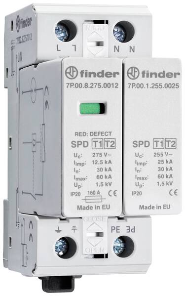 Finder 7P.02.8.275.1012 7P.02.8.275.1012 Überspannungsableiter 60 kA 1 St.