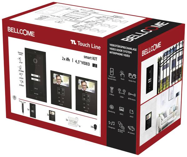 Bellcome ELECTRA Video-Türsprechanlage Kabelgebunden Komplett-Set Schwarz