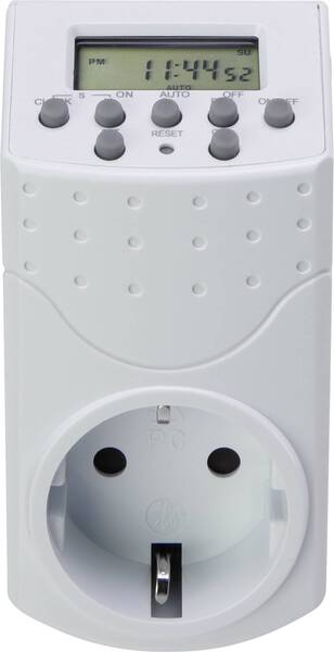 Basetech 1528580 Steckdosen-Zeitschaltuhr digital Wochenprogramm 1800 W IP20 Countdown-Funktion, Zufallsfunktion