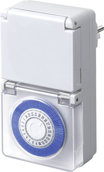 Brennenstuhl 1506170 Steckdosen-Zeitschaltuhr analog Tagesprogramm 3500 W IP44