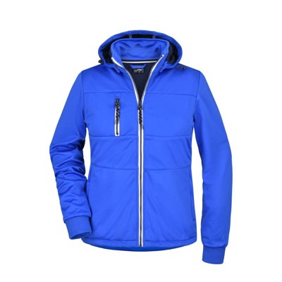 James & Nicholson - Damen Softshelljacke maritim JN1077, nautic-blau/navy-blau/weiß, Größe XL