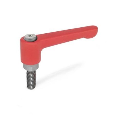 Ganter Norm® - 302.1-22-M4-12-RS Flache verstellbare Klemmhebell, Zink-Druckguss, Schraube Edelstahl
