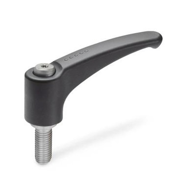 Ganter Norm® - 604.1-95-M10-25-SG Verstellbare Klemmhebel, Kunststoff, Schraube Edelstahl