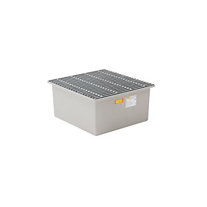 GFK-Boden-Auffangwanne, 1 x 200-l-Fass, mit Zulassung, mit GFK-Gitterrost.