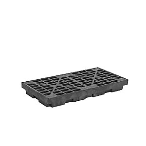 PE-Auffangwanne aus PE-Regenerat, Flachwanne, für 2 x 200 l Fässer, Auffangvolumen 90 l.