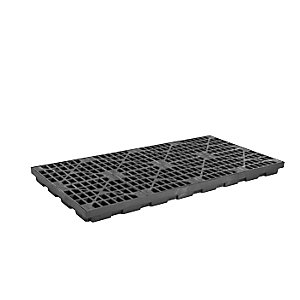 PE-Auffangwanne aus PE-Regenerat, Flachwanne, für 8 x 200 l Fässer, Auffangvolumen 371 l.