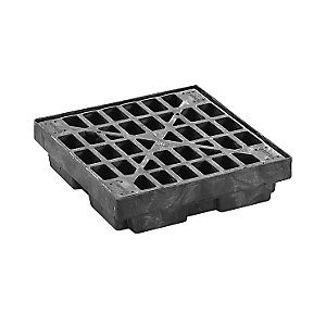 PE-Auffangwanne aus PE-Regenerat, Flachwanne, für 1 x 200 l Fässer, Auffangvolumen 45 l.
