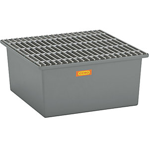 GFK-Boden-Auffangwanne, 1 x 200-l-Fass, ohne Zulassung, mit GFK-Gitterrost.
