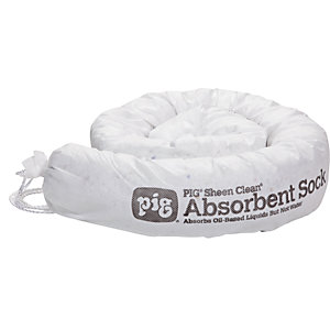 SHEEN Clean® Oil-Only Bindevlies-Saugstrumpf, Länge 1220 mm, VE 12 Stk, 45 l/VE, Ø 80 mm.