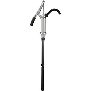 Hebelzylinder-Handpumpe, Fördermenge 18 l/min, mit Auslaufbogen, für Öl, Diesel.