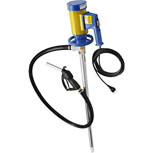 Elektrisches Fass-/Containerpumpen-Set, für Mineralölprodukte bis 1000 mPas, 112 l/min, 16 m Höhe.