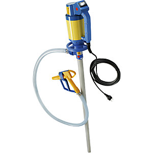 Elektrisches Fass-/Containerpumpen-Set, für aggressive Säuren und leichte Laugen, 93 l/min, 11 m Höhe.