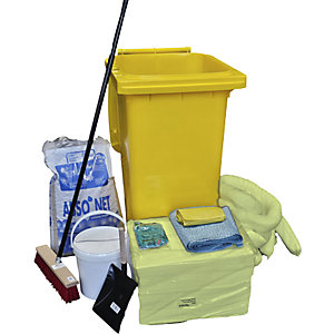 Leckage-Notfallset, in Kunststoff-Tonne, Farbe gelb, Ausführung Chemikalien.