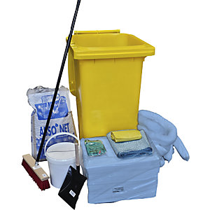 Leckage-Notfallset, in Kunststoff-Tonne, Farbe gelb, Ausführung Öl, blau.