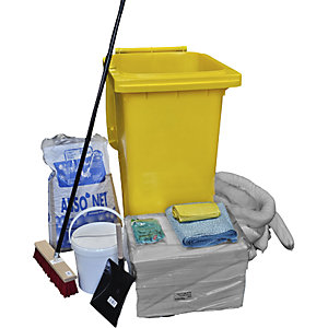 Leckage-Notfallset, in Kunststoff-Tonne, Farbe gelb, Ausführung universal.