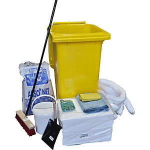 Leckage-Notfallset, in Kunststoff-Tonne, Farbe gelb, Ausführung Öl, weiß.