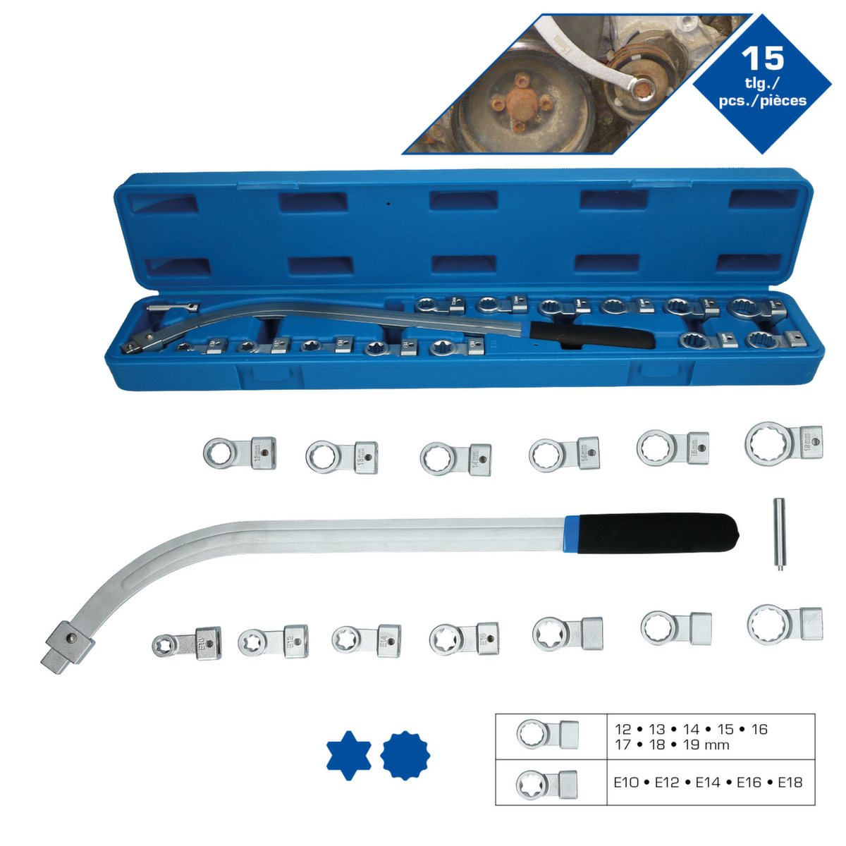 Brilliant Tools Keilriemen und Spannrollen-Schlüssel-Satz