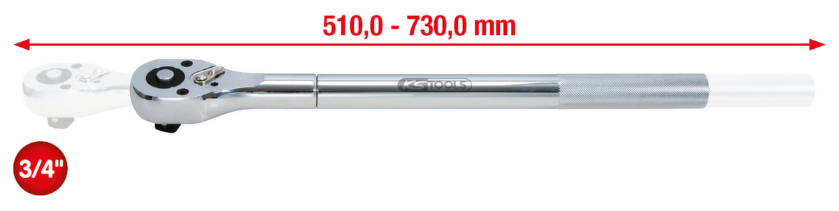 KS Tools 3/4" CHROMEplus Teleskop-Umschaltknarre